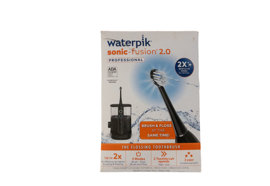 Waterpik Sonic-Fusion 2.0 Professional Flossing Electric Toothbrush with Water Flosser Combo In One, Black SF-04, Packaging May Vary