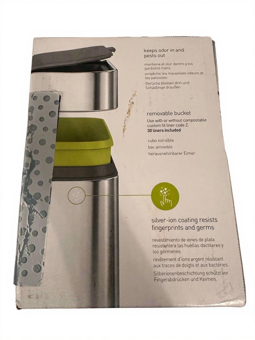 Simplehuman Compost Caddy, Detachable and Countertop Bin, 4 Liter / 1.06 Gallon, Brushed Stainless Steel