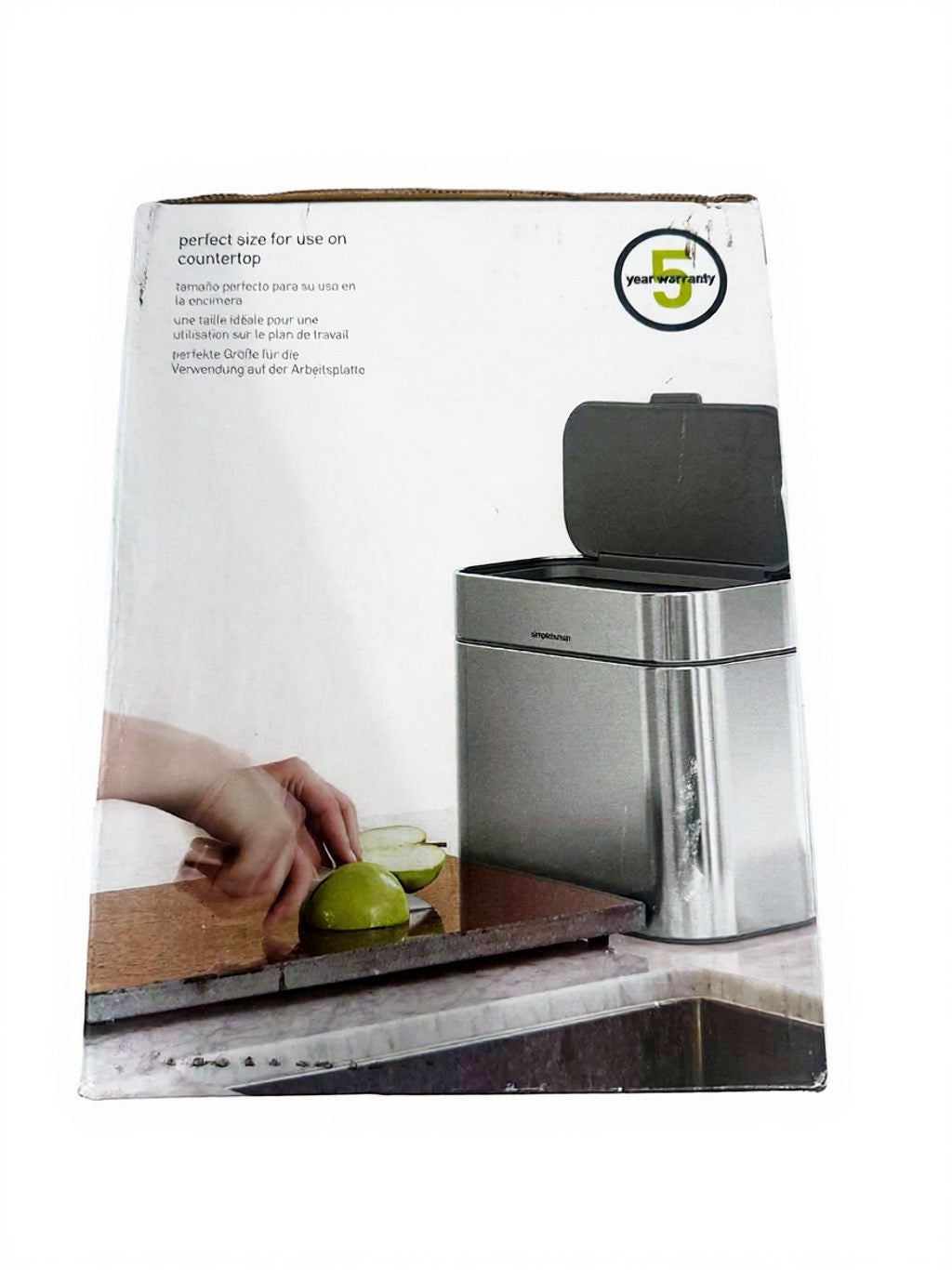 Simplehuman Compost Caddy, Detachable and Countertop Bin, 4 Liter / 1.06 Gallon, Brushed Stainless Steel