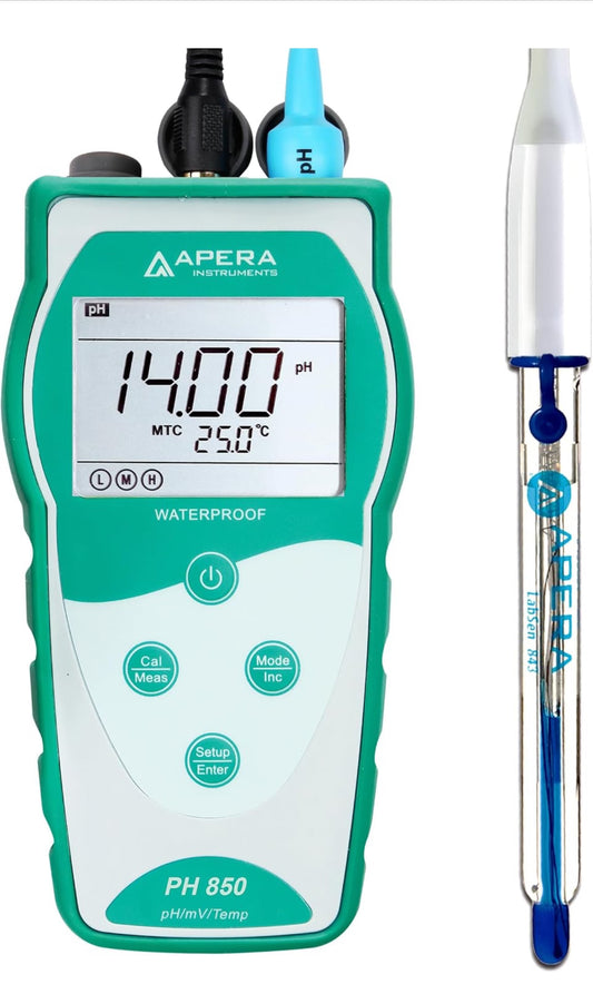 Apera instruments Value Series PH850-SA Portable pH Meter Kit for Strong Alkaline Solutions Green