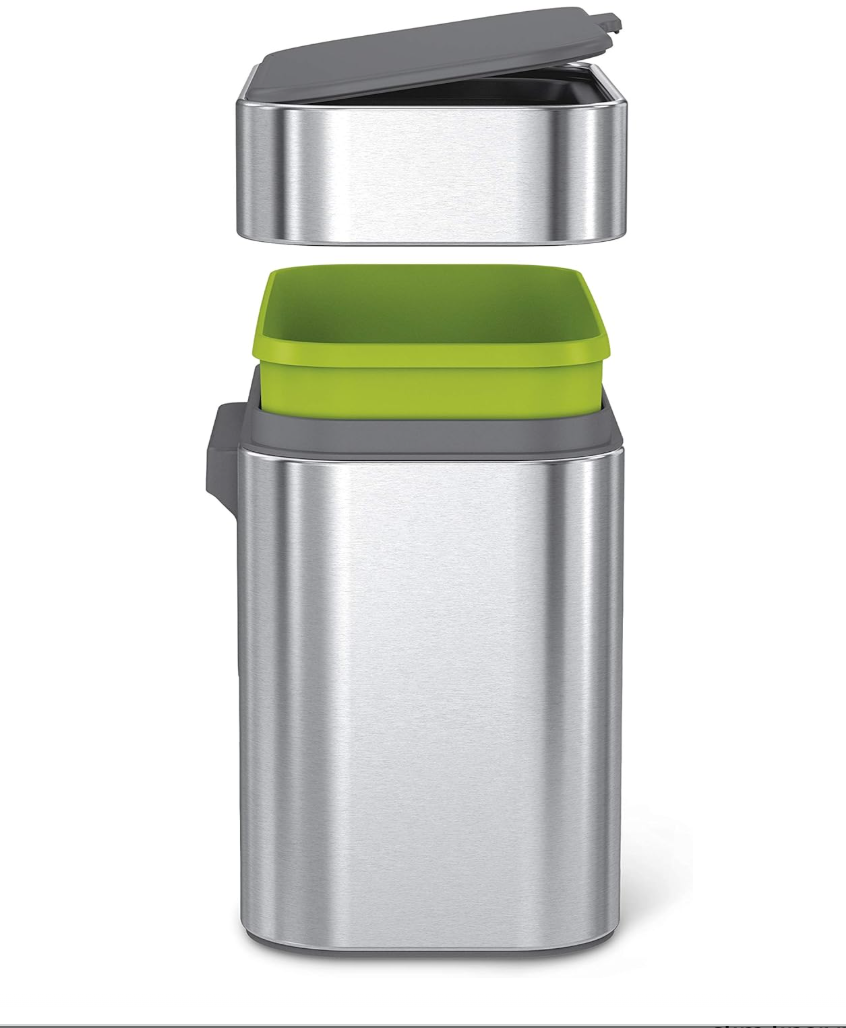 Simplehuman Compost Caddy, Detachable and Countertop Bin, 4 Liter / 1.06 Gallon, Brushed Stainless Steel