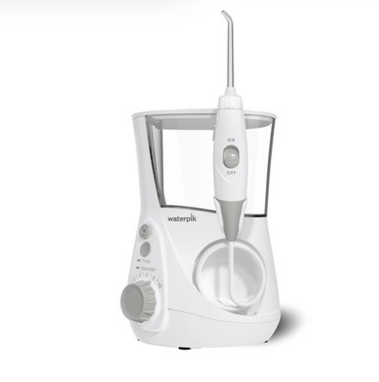 Waterpik Aquarius Water Flosser For Teeth Cleaning, Gums, Braces, Dental Care, Electric Power With 10 Settings, 7 Tips For Multiple Users And Needs, ADA Accepted, White WP-660,