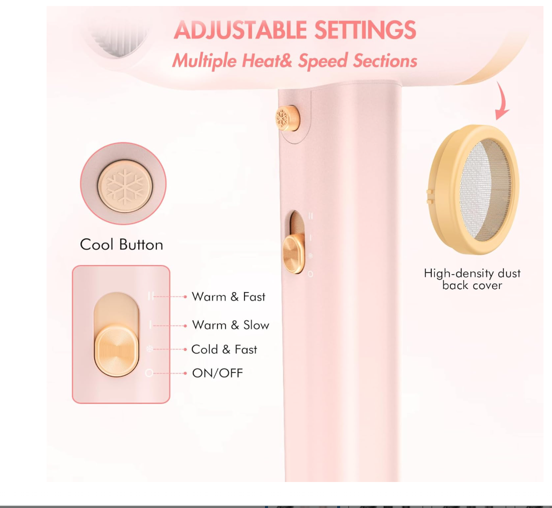 ANIEKIN Hair Dryer, 1875 Watts Fast Drying Blow Dryer